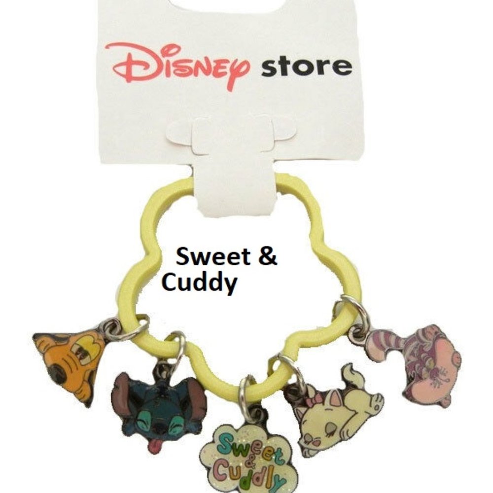 Disney Sweet Cuddly Pluto Stitch Marie Keychain NT
